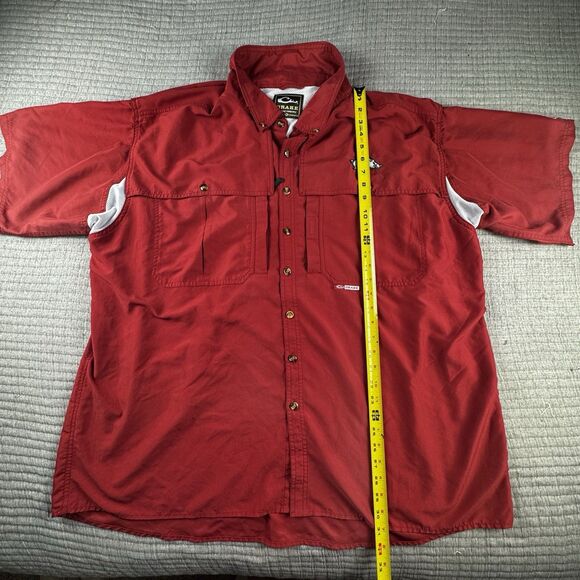 Drake Waterfowl Arkansas Button-Up Shirt Mens 3XL Razorbacks Vented Pockets - Picture 2 of 11